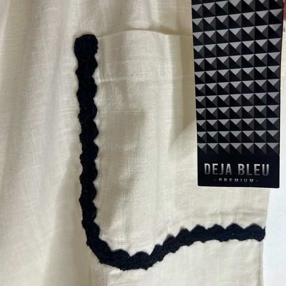 Deja Bleu women Elegant High Waist Cream Shorts with Black Accents - Picture 11 of 15